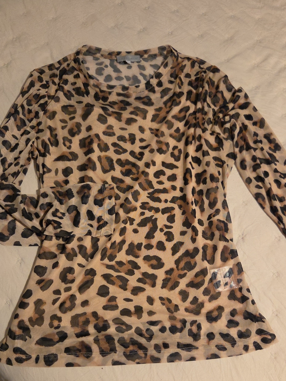 Anatomie Leopard Print Long-Sleeve Tee in Tan and Black